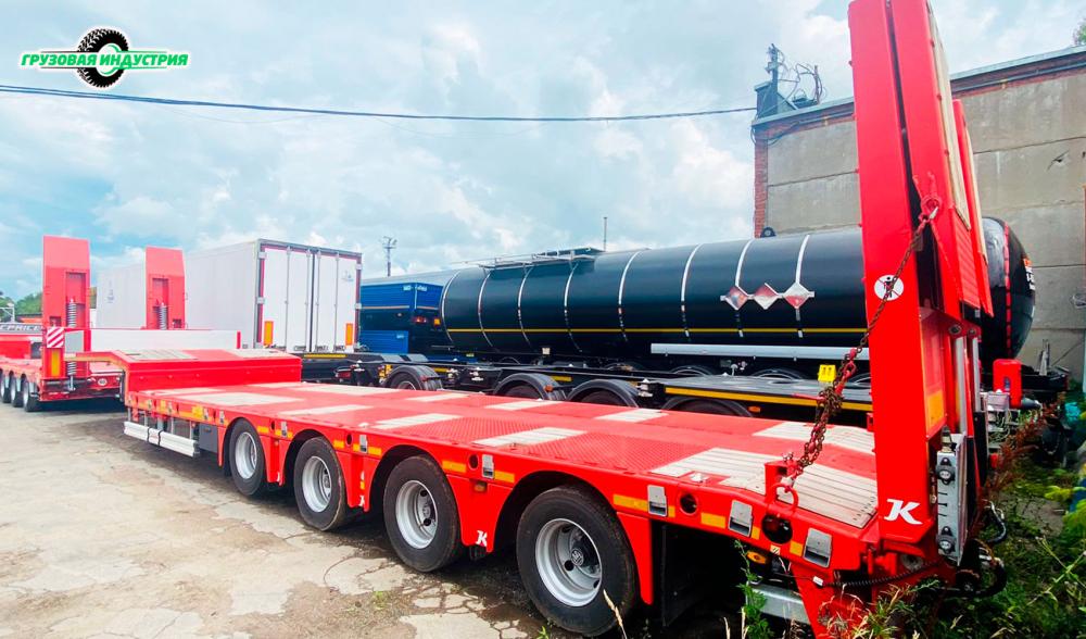 Полуприцеп трал ISO PAKCS (Kässbohrer) LB4E с гидравлическими аппарелями двойного сложения