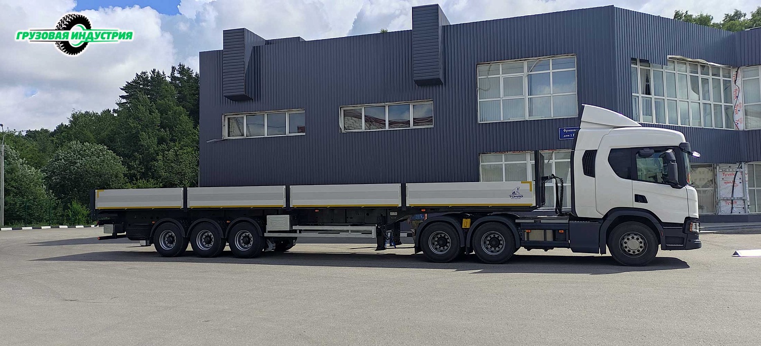 Отгрузка полуприцепа бортовая платформа Тонар B3-13К в Красноярск