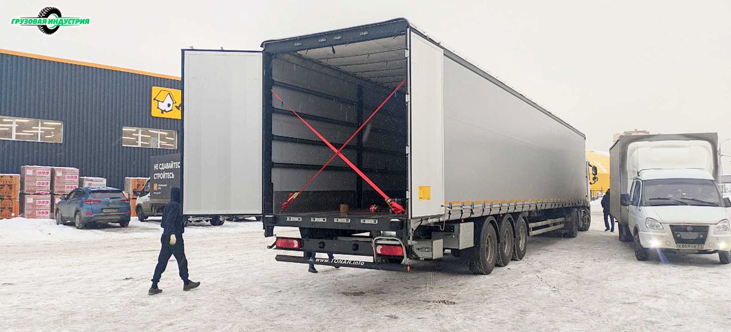 Отгрузка шторно-бортового полуприцепа Тонар Т3-16К в Москву
